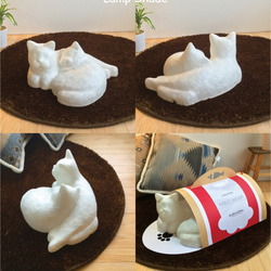 和紙猫のランプ/ライト/ハンドメイド/ネコ雑貨(受注製作)寄り添い 4枚目の画像