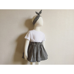 （70〜120尺寸）棉100％格子呢格子裙+ asami kaito +髮膠（黑白） 第1張的照片
