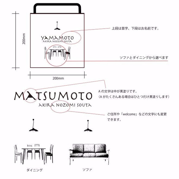 【カフェ　な　表札】足場板表札ブラウン 5枚目の画像