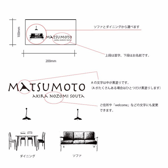 【表札】20cm × 10cm ブラックウォールナットS 4枚目の画像