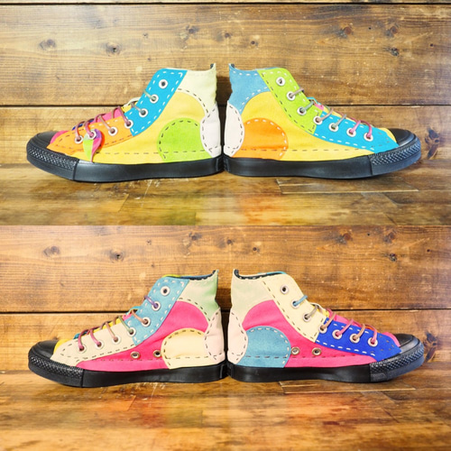 受注制作】 ｶﾗﾌﾙ ﾁｸﾁｸ靴 HI 黒ソール Aﾀｲﾌﾟ スニーカー DWARF