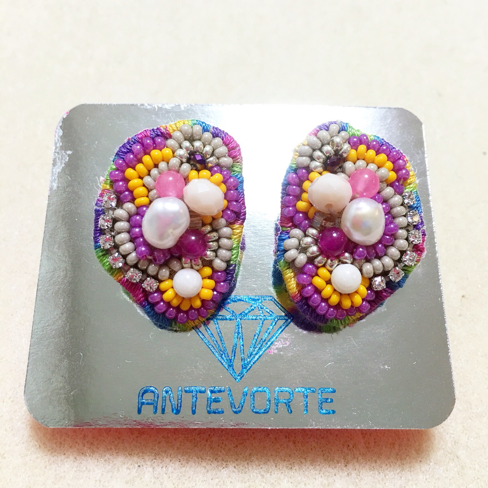 mosaic earring《pink》