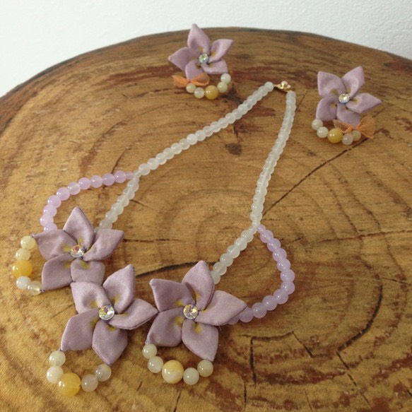 《受注生産》Plumeria nacklace & pirce／earring special set
