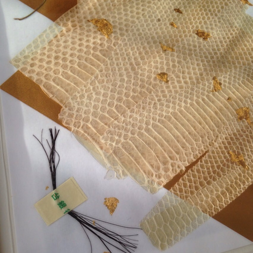 大きな白蛇の一本脱ぎ＆馬のたてがみ＆帯封＆フクロウの羽＆四つ葉の  