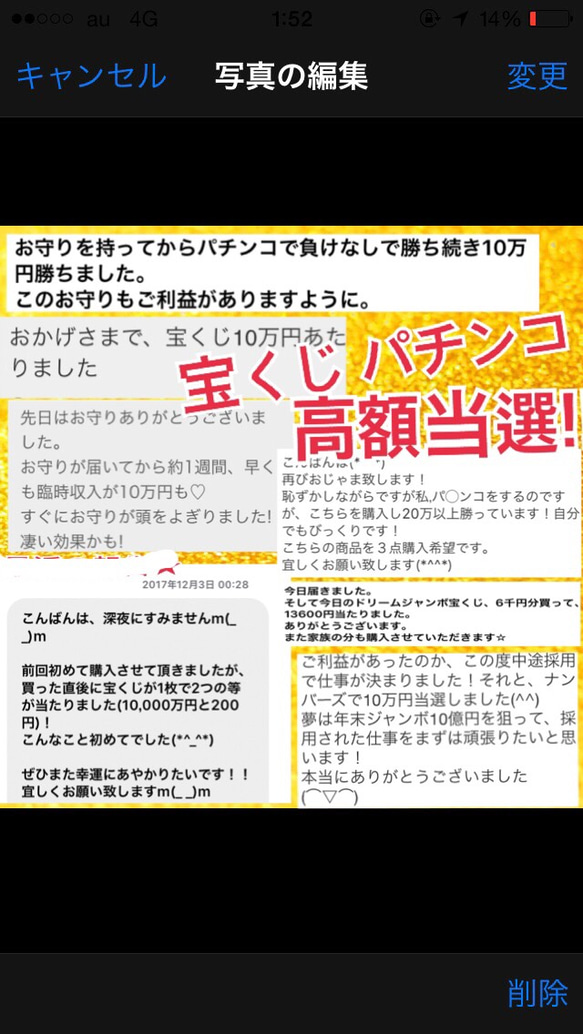 蛇の尻尾抜け殻＆馬のたてがみ＆帯封 お守り④ 3枚目の画像