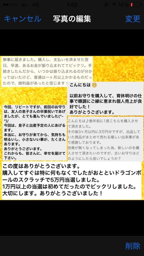 蛇の尻尾抜け殻＆馬のたてがみ＆帯封 お守り④ 4枚目の画像