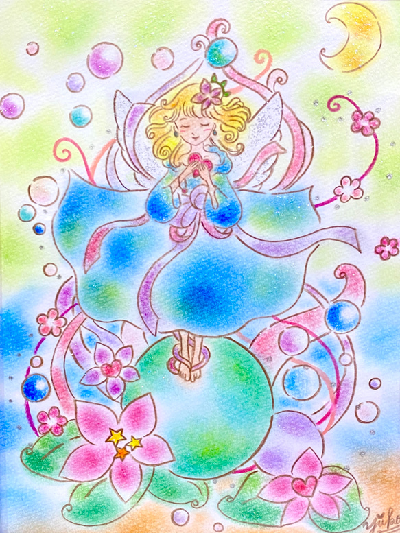 パステル原画　〜祈りの天使〜 2枚目の画像