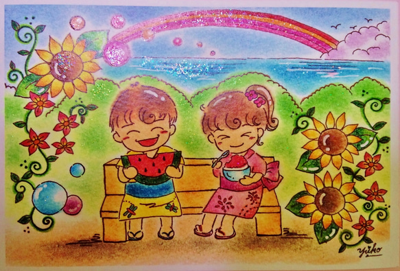 夏♪ポストカード２枚セット 1枚目の画像