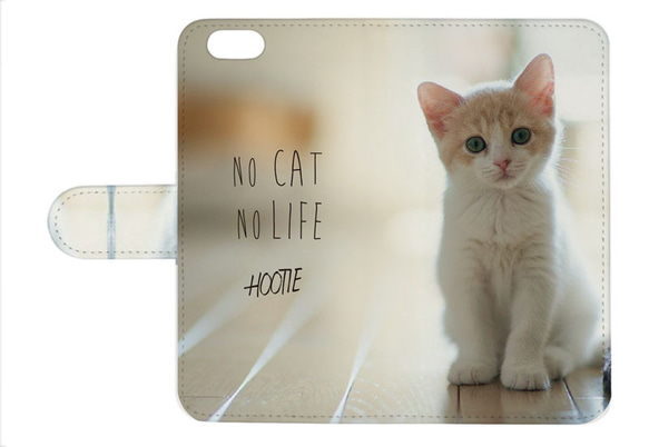 送料無料♪ 猫 CAT 子猫 ニャンコ 唇 可愛い もふもふ  手帳型 手帳ケース ブックタイプ iphoneのみ対応 2枚目の画像