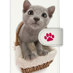 送料無料♪ 猫 CAT 子猫 ニャンコ 唇 可愛い もふもふ  手帳型 手帳ケース ブックタイプ iphoneのみ対応 1枚目の画像