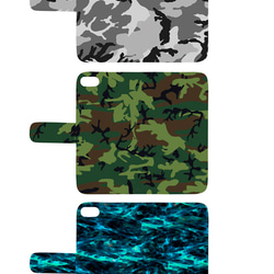 送料無料♪ 全機種対応♪ 手帳型 レザーケース ARMY アーミー CAMO カモ camouflage カモフラ 迷彩 2枚目の画像