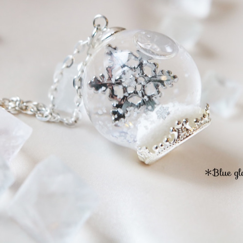受注製作*Hiver-雪の結晶を閉じ込めた小さなスノードーム 受注製作*Hiver-雪の結晶を閉じ込めた小さなスノードーム