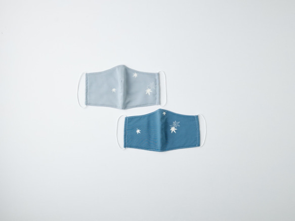 【盛夏用　接触冷感】RITOFU 絽夏着物マスク　紺１ 3枚目の画像