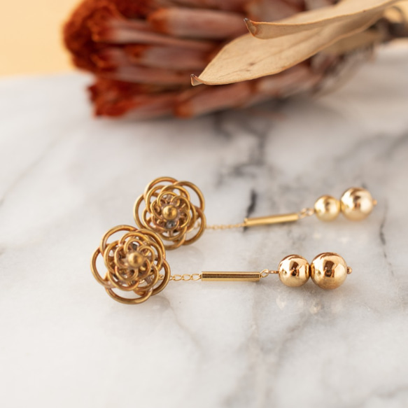 camellia 14kgf 2way pierces or earrings 第4張的照片