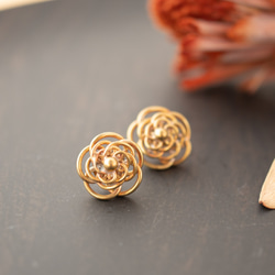 camellia 14kgf 2way pierces or earrings 第5張的照片