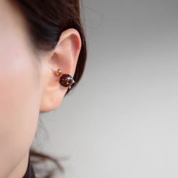 double ear cuffs -日本製ヴィンテージガラスのイヤーカフとリングカフのセット‐ 5枚目の画像