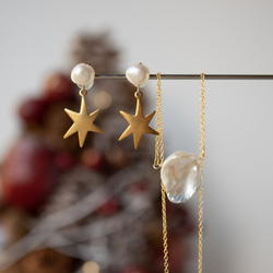 【クリスマスギフトBOX】　Wish Up On A Star -耳飾りと14kgfネックレス‐　＊送料無料＊ 3枚目の画像