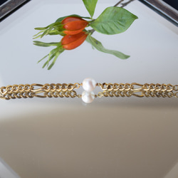 vintage chain & pearl bracelet 第4張的照片