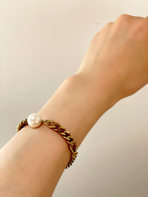 vintage chain & pearl bracelet 第7張的照片