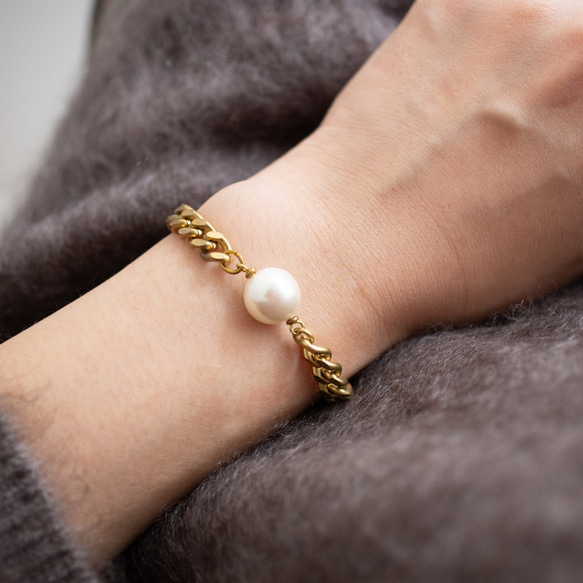 vintage chain & pearl bracelet 第8張的照片