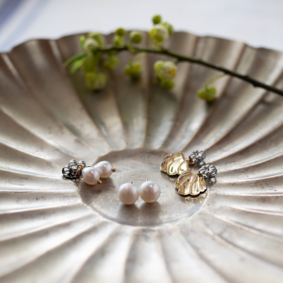 盛開的春季套裝盒B [淡水珍珠和復古玻璃裝扮耳環] 第6張的照片