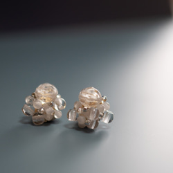 clear bijou [Vintage glass and beaded earrings] 14kgf 穿孔耳環 第1張的照片