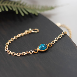 turquoise chain bracelet ヴィンテージターコイズパーツのブレスレット 1枚目の画像