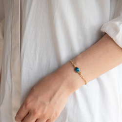 turquoise chain bracelet ヴィンテージターコイズパーツのブレスレット 6枚目の画像