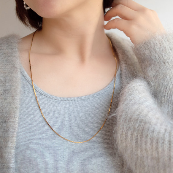 [已售出 200 多條！ ] 可調長度 24k 金 GP 蛇鏈項鍊（可依您想要的長度製作！） 第8張的照片