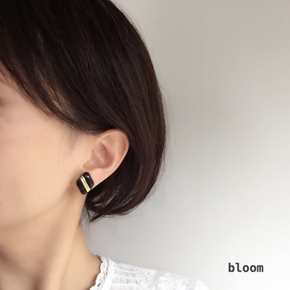 Victoria -Noir- 14kgf 2way pierces or earlings 第4張的照片