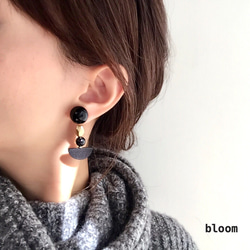 Noah (onyx) 14kgf 2way pierces or earlings 第2張的照片