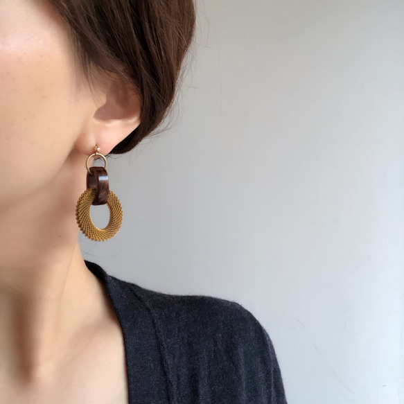 null - brown   (14kgf pierces or earrings) 第2張的照片