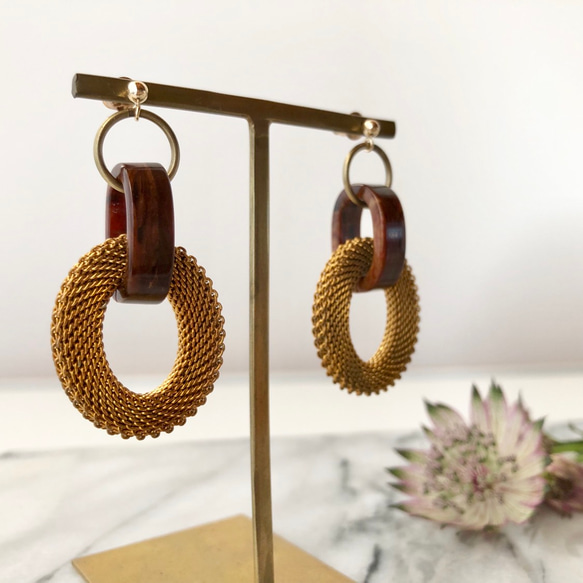 null - brown   (14kgf pierces or earrings) 第5張的照片