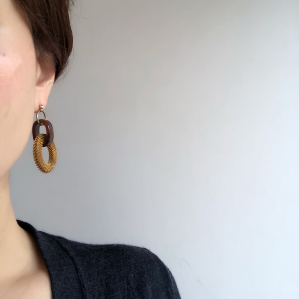 null - brown   (14kgf pierces or earrings) 第6張的照片