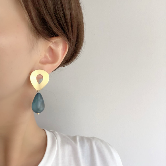 blue blue 14kgf pierces or earrings 第2張的照片