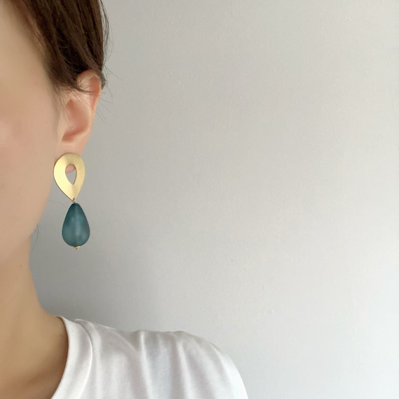 blue blue 14kgf pierces or earrings 第4張的照片