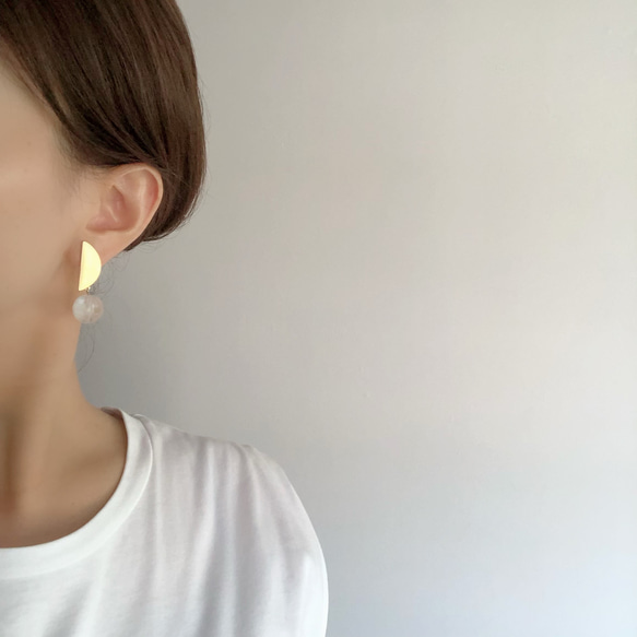 half moon 14kgf pierces or earrings 第5張的照片