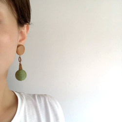 green tea 14kgf pierces or earrings 第3張的照片