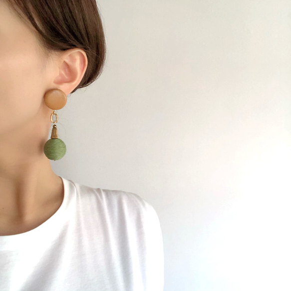 green tea 14kgf pierces or earrings 第4張的照片