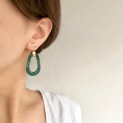 jade 14kgf 2way pierces or earrings 第4張的照片