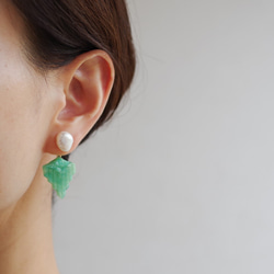 mint leaves 14kgf pierces or earrings 第2張的照片