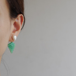 mint leaves 14kgf pierces or earrings 第3張的照片