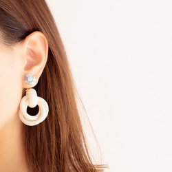 rhythm 【aqua】　14kgf 2way pierces or earrings 第2張的照片