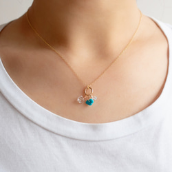 Sleeping Beauty Turquoise & quartz 14kgf necklace 第2張的照片