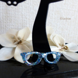 【送料無料】メガネのピンブローチ ミックスガラス ホムポム 3枚目の画像