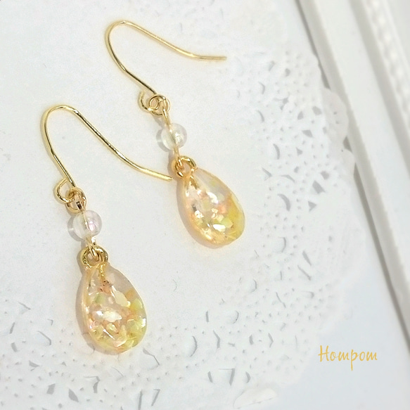 プチプラ☆弾ける果樹の雫ピアス　ホムポム 3枚目の画像