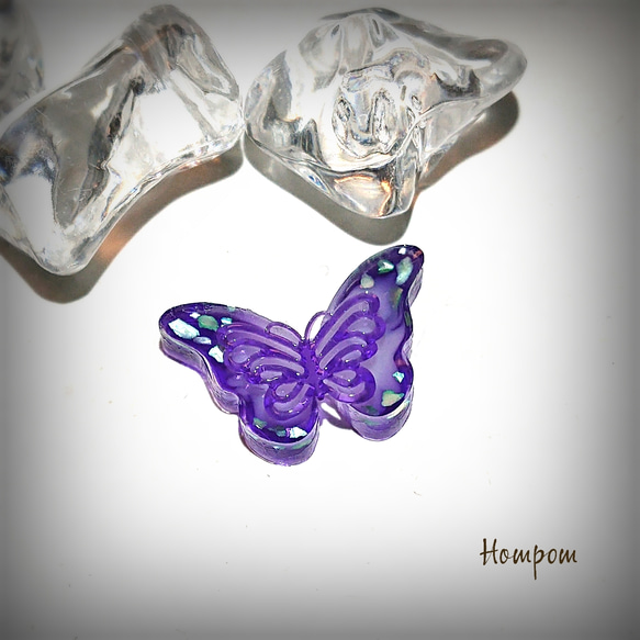 20h001蝶のヘアピン ホムポム 1枚目の画像
