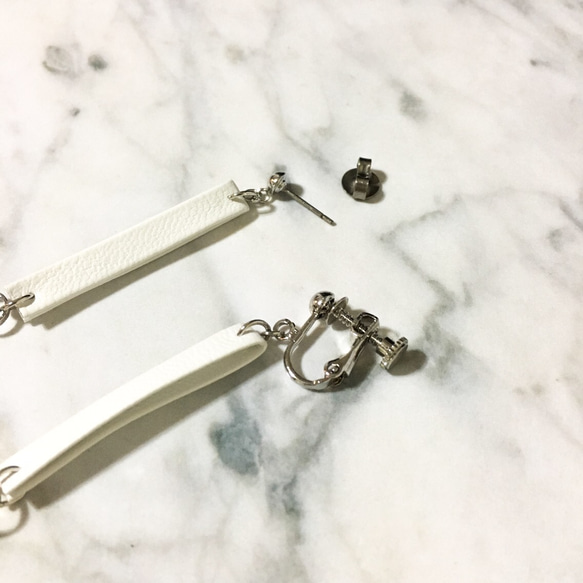 【SALE】E-37 pierce/earring(white) 3枚目の画像