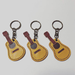 [受注製作]　エレキギター キーホルダー・リング　革 受注製作] エレキギター キーホルダー・リング 革 キーホルダー