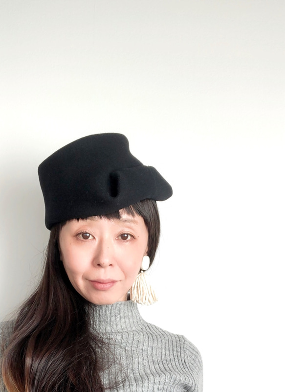 bien くるりんつばwool帽子 2020 新デザイン ブラック （受注商品